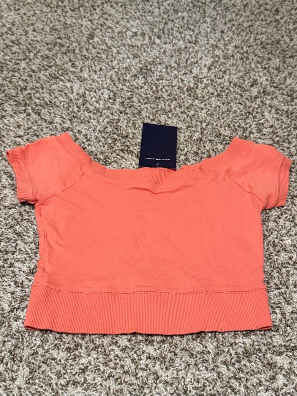 NWT | Brandy Melville Coral Ginny Crop-Off Shoulder Top | Size XS/S